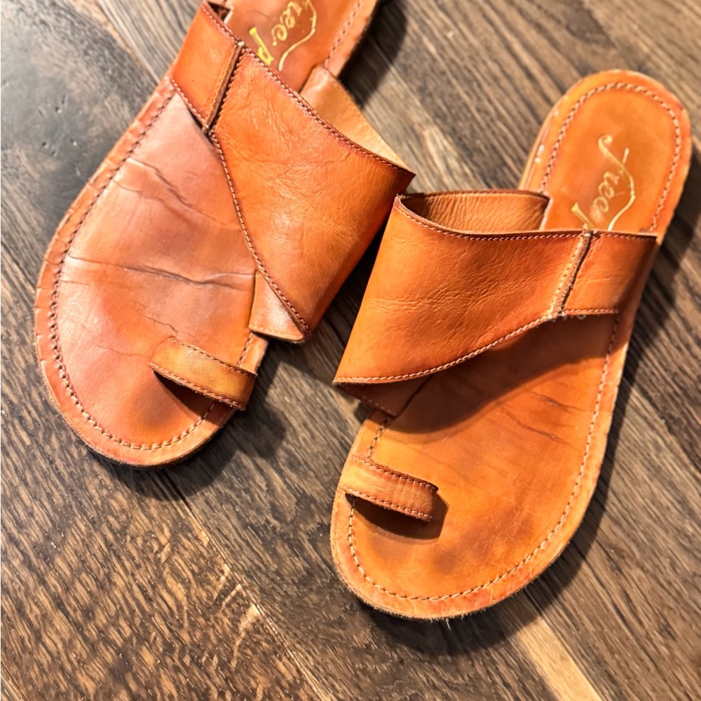 Free People Tan Leather Sandals
